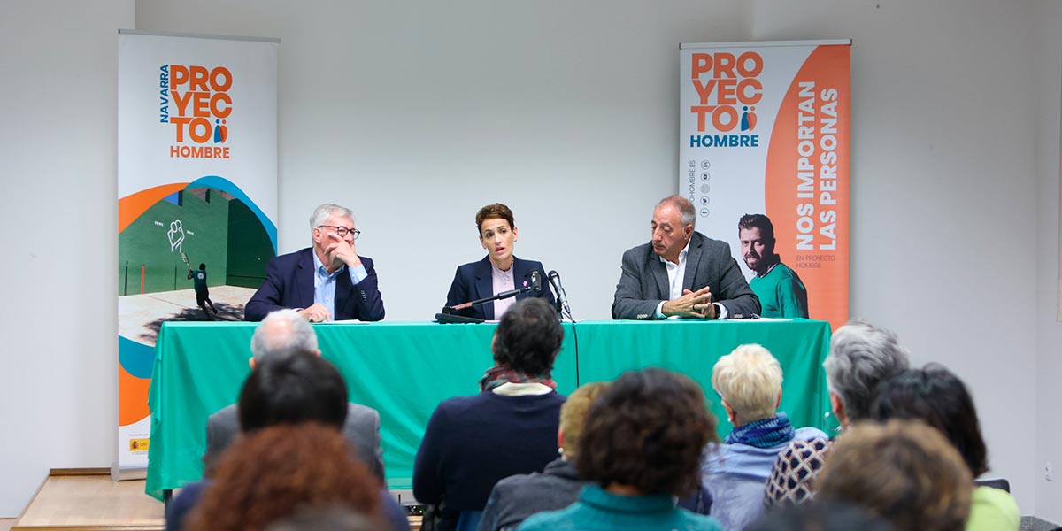 José Miguel Sanz, la Presidenta Chivite y Alfonso Arana
