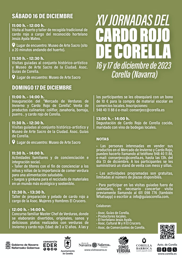XV Jornadas del Cardo Rojo 2023 en Corella programa
