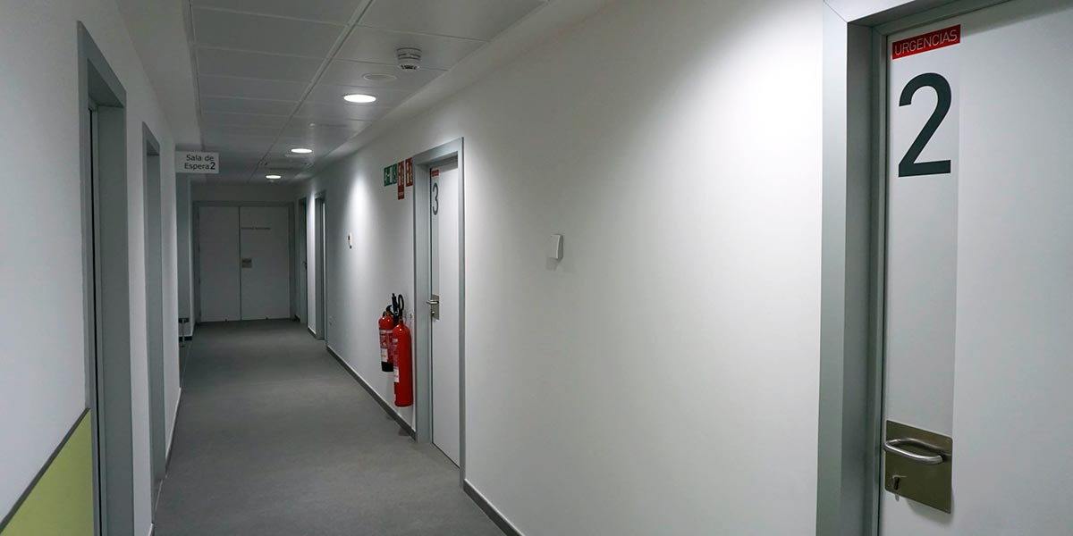 Pasillo del Servicio Normal de Urgencias del Centro de Salud Tudela Este 'Santa Ana'