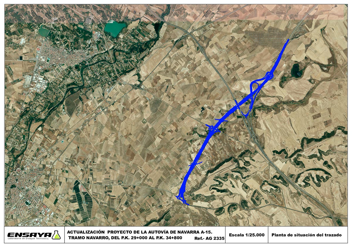 Planta de situación del trazado de la Autovía de Navarra A-15