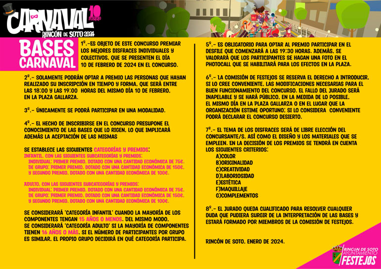 Carnaval 2024 en Rincón de Soto bases