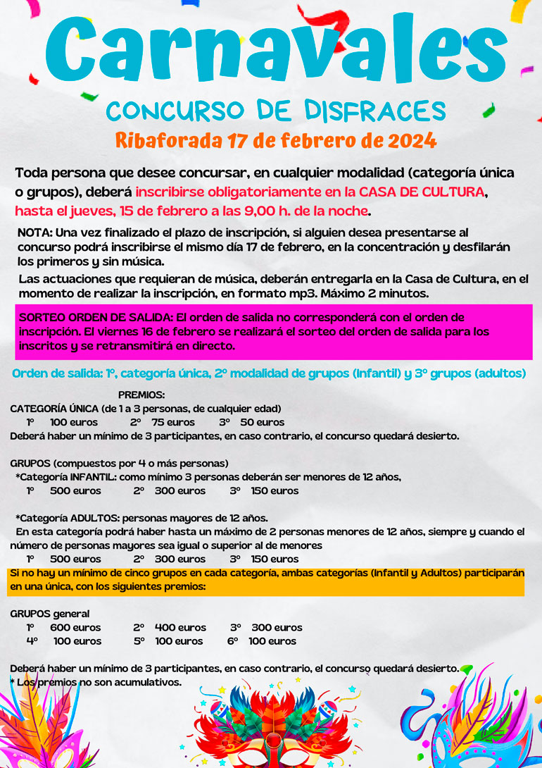 Carnaval 2024 en Ribaforada concurso