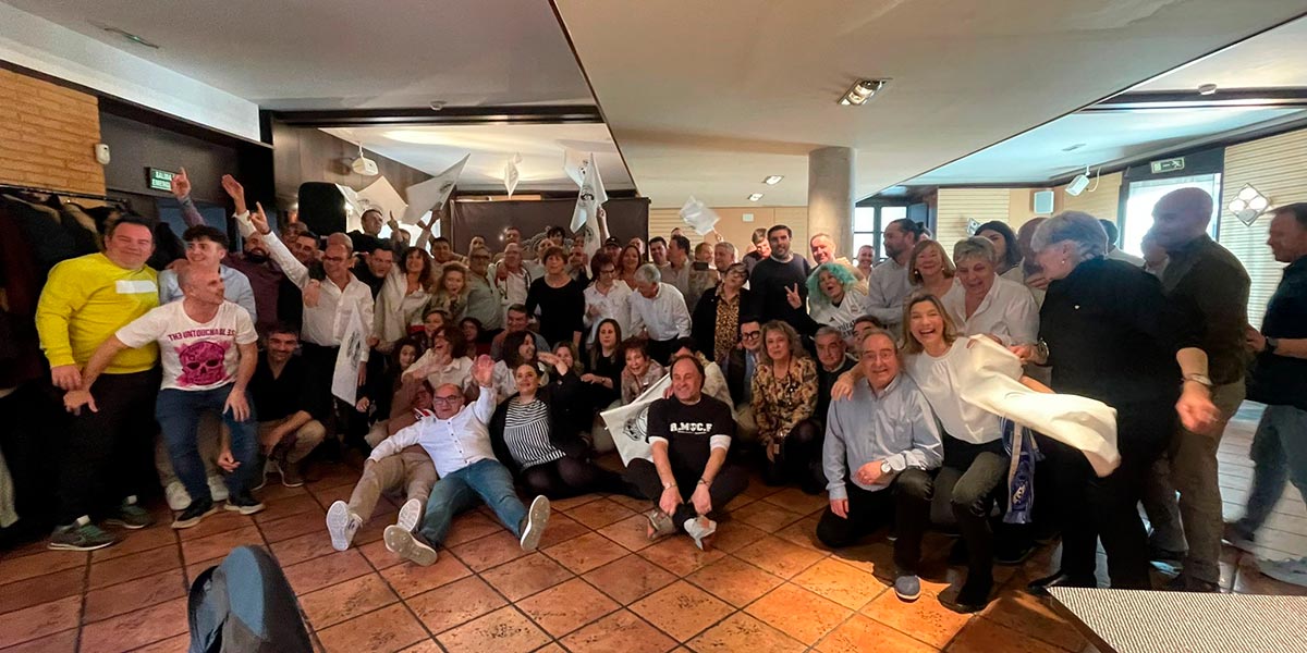 Los asistentes al Día de la La Peña Madridista Santa Ana de Tudela disfrutaron de una comida en el Hotel AC Ciudad de Tudela