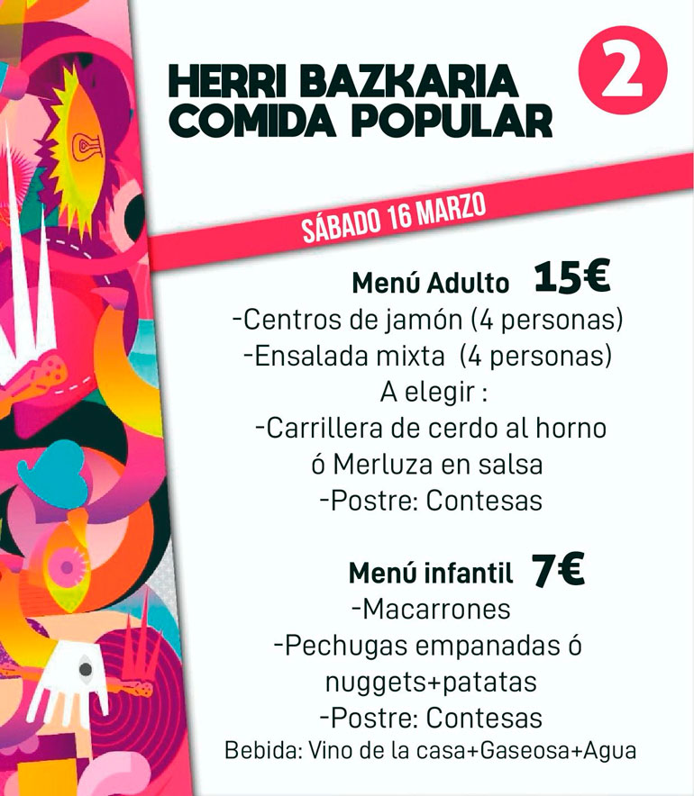 Korrika 2024 en Peralta comida popular