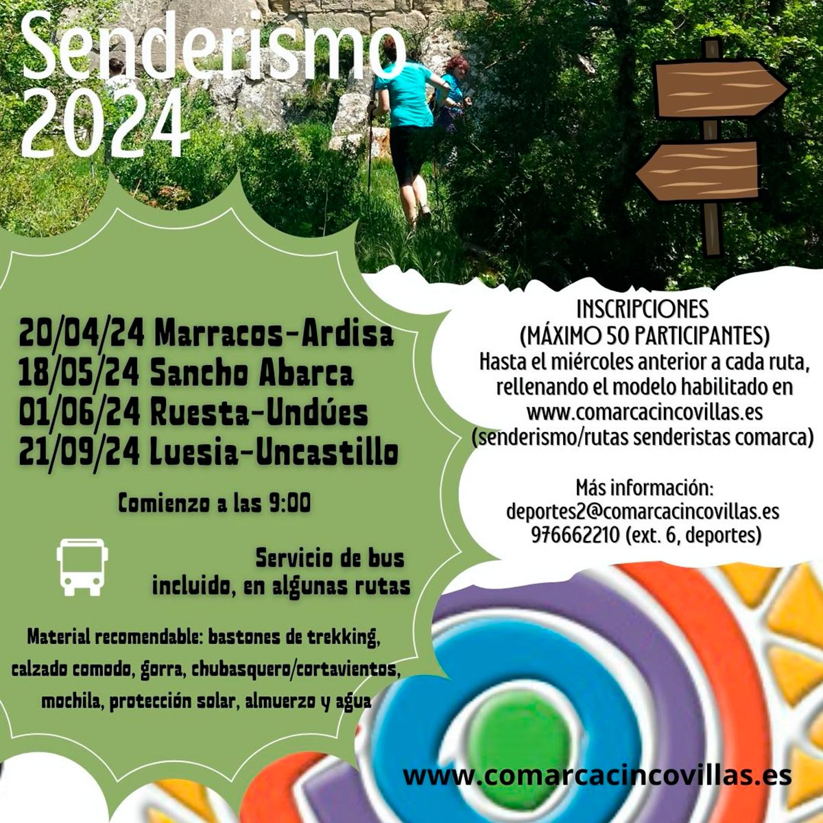 Cartel de rutas de las Cinco Villas