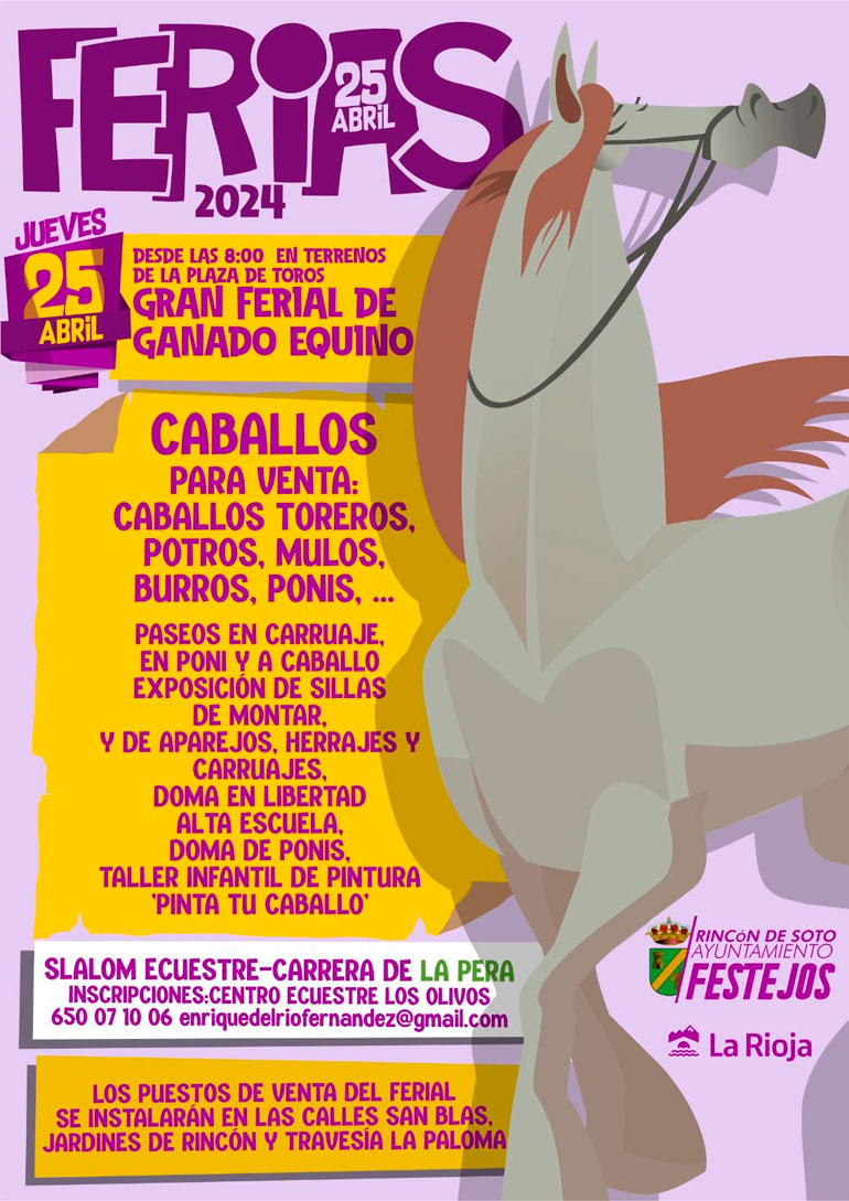 Programa de las Ferias 2024 en Rincón de Soto Feria ganado