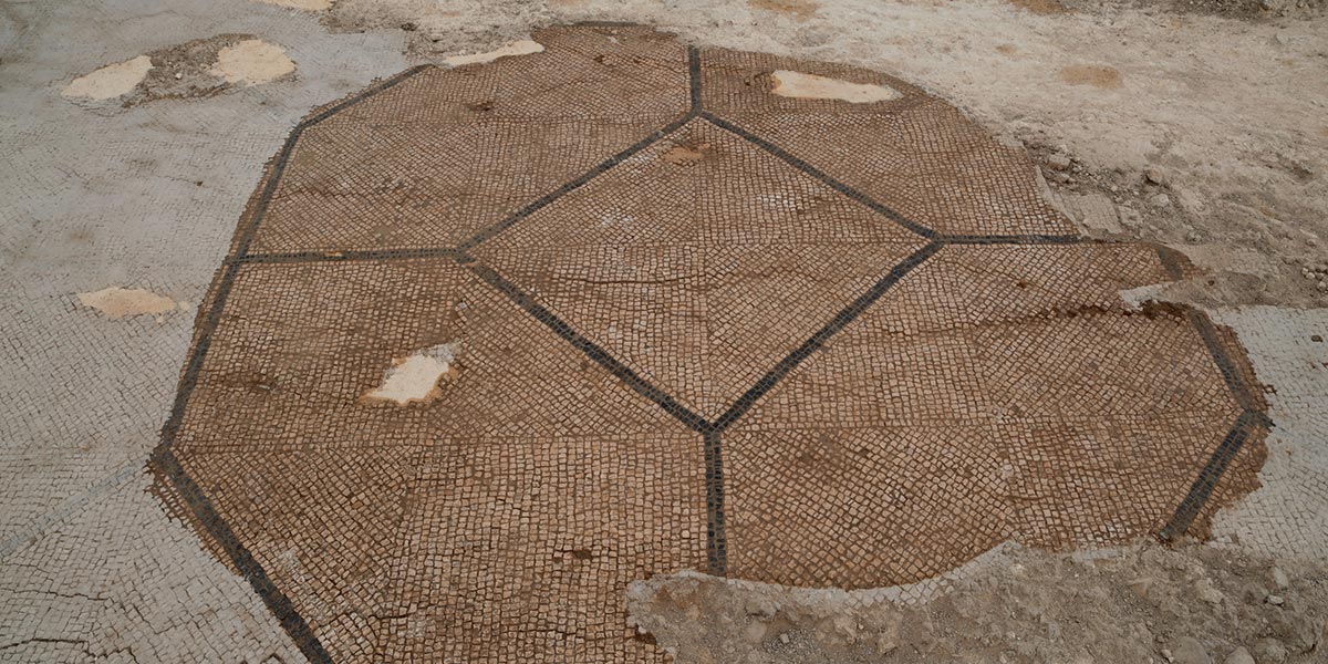 Detalle de uno de los mosaicos del yacimiento