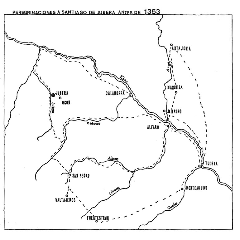 Peregrinaciones a Santiago de Jubera antes de 1353