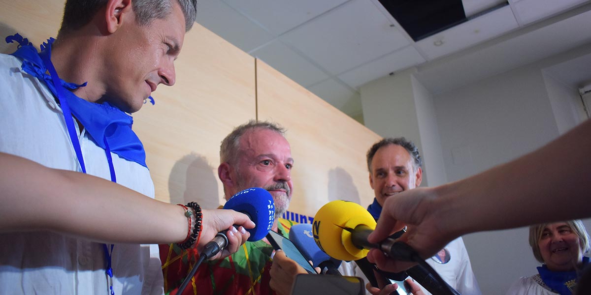 Rueda de prensa con el concejal de festejos y el alcalde de Tarazona