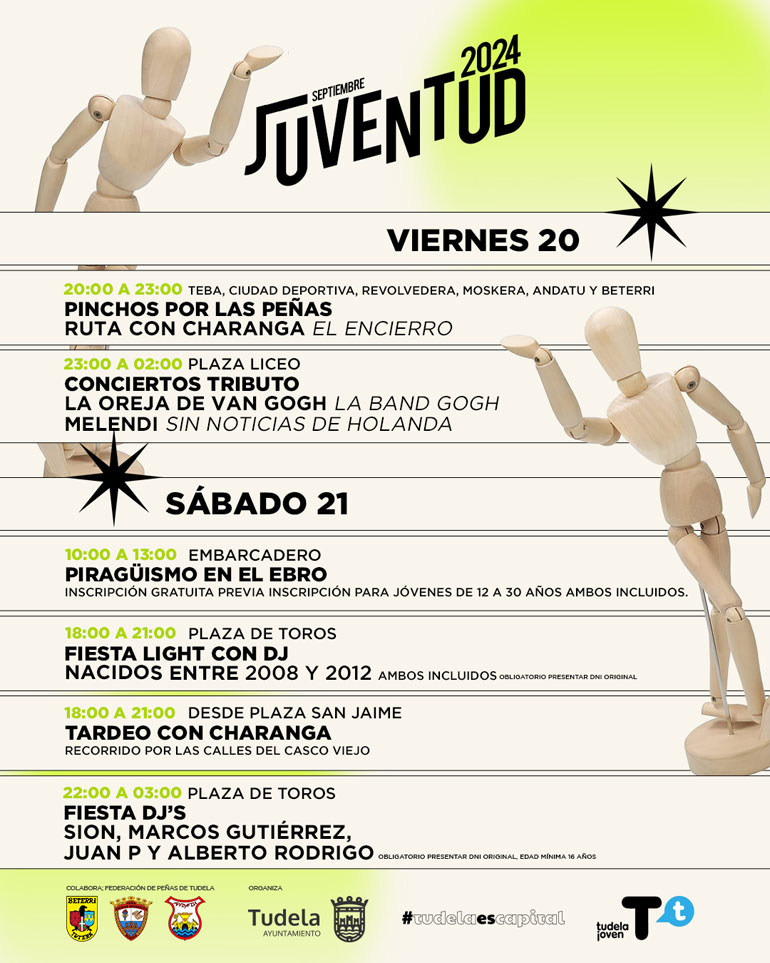 Programa de las Fiestas de la juventud 2024 en Tudela programa
