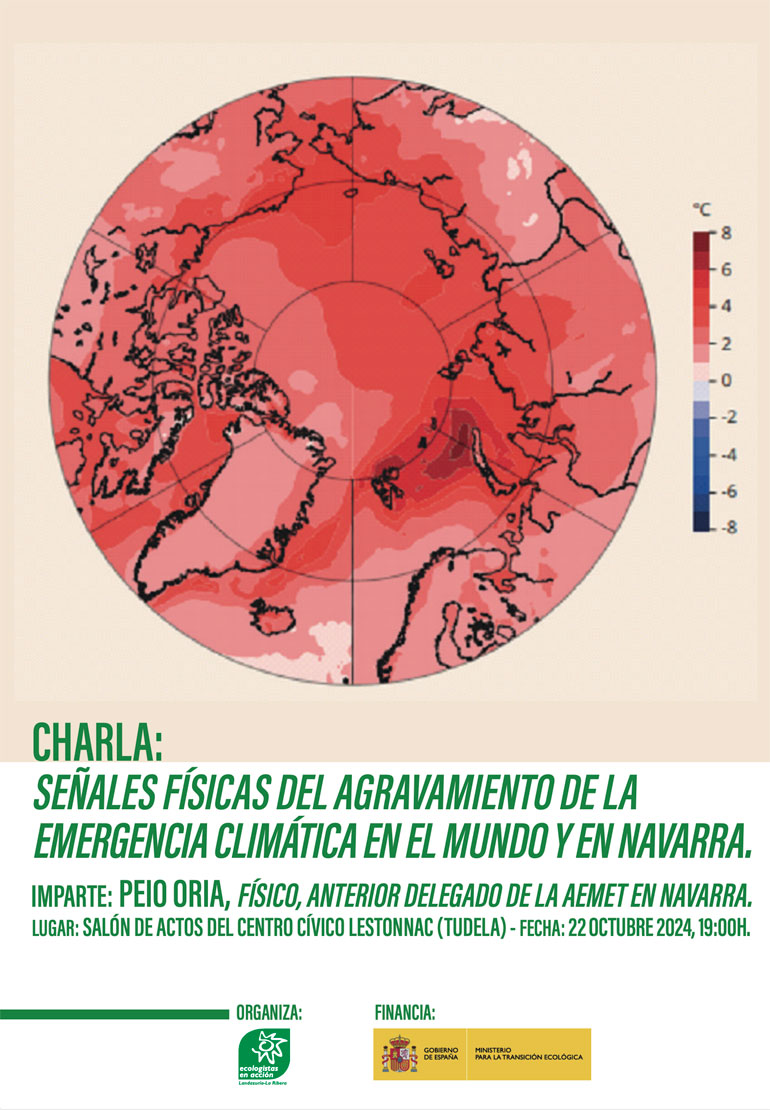 Charla en Tudela ‘Señales físicas del agravamiento de la emergencia climática en el mundo y en Navarra’