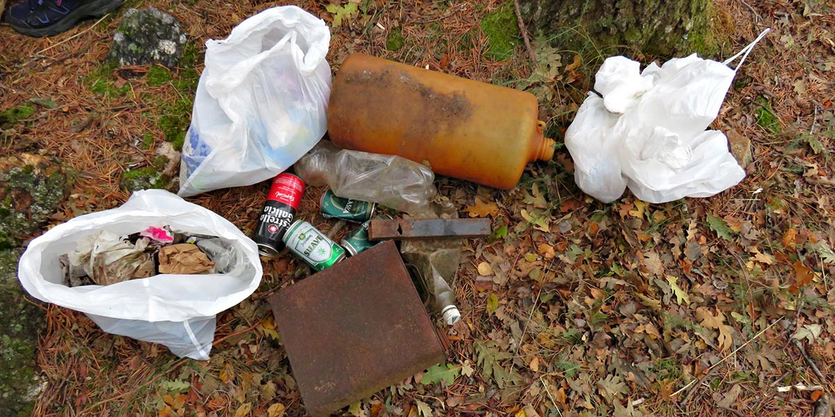 Basura retirada del monte