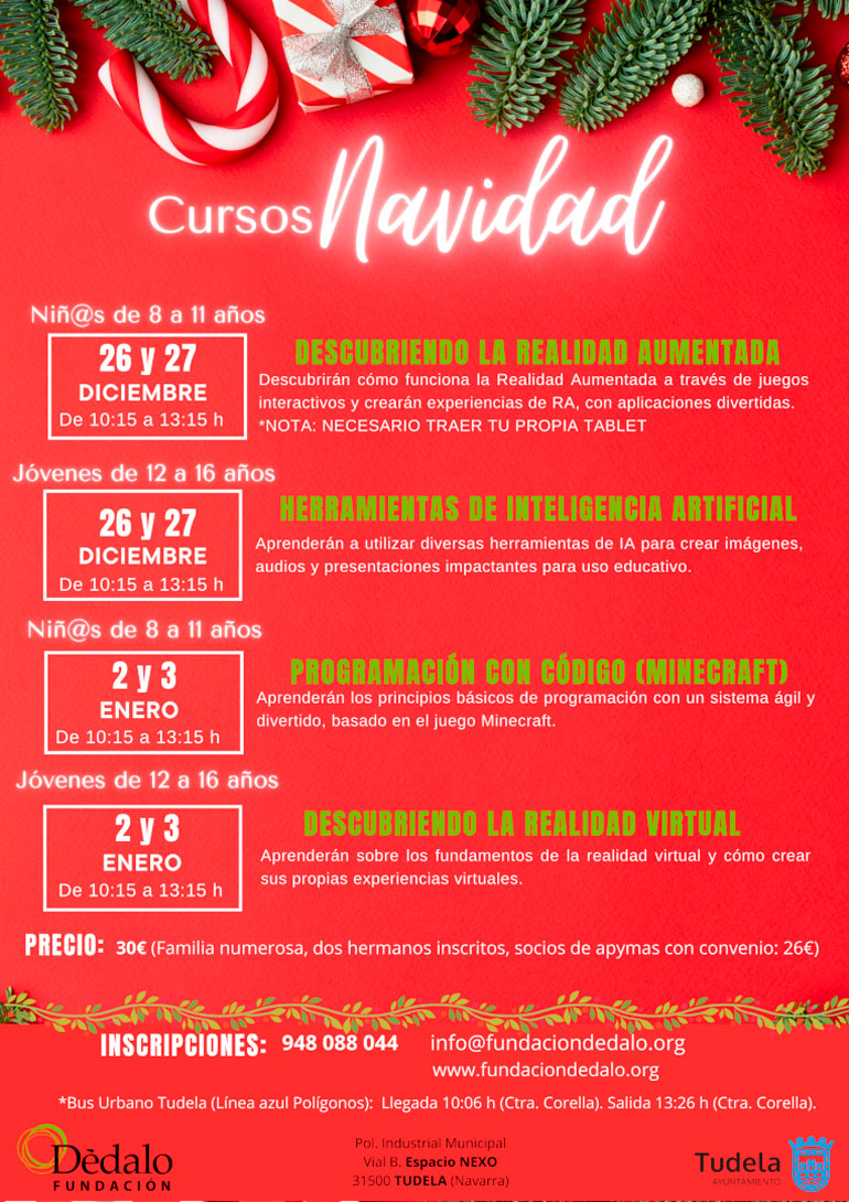 Cursos de Fundación Dédalo 2024 en Tudela