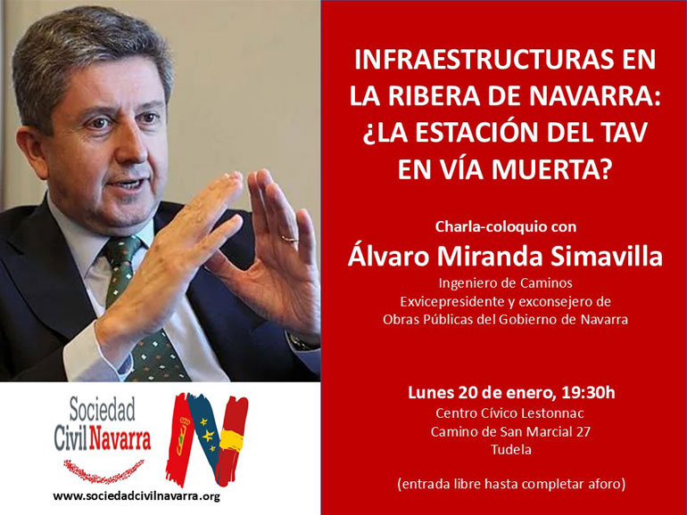 Charla-coloquio ‘Infraestructuras en la ribera de Navarra: ¿La estación del TAV en vía muerta?’