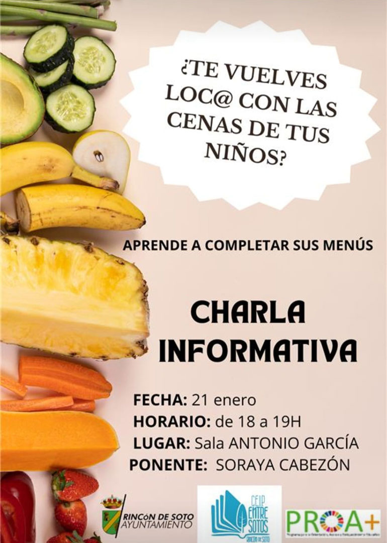 Charla informativa ‘¿Te vuelves loco con las cenas de tus niños?’