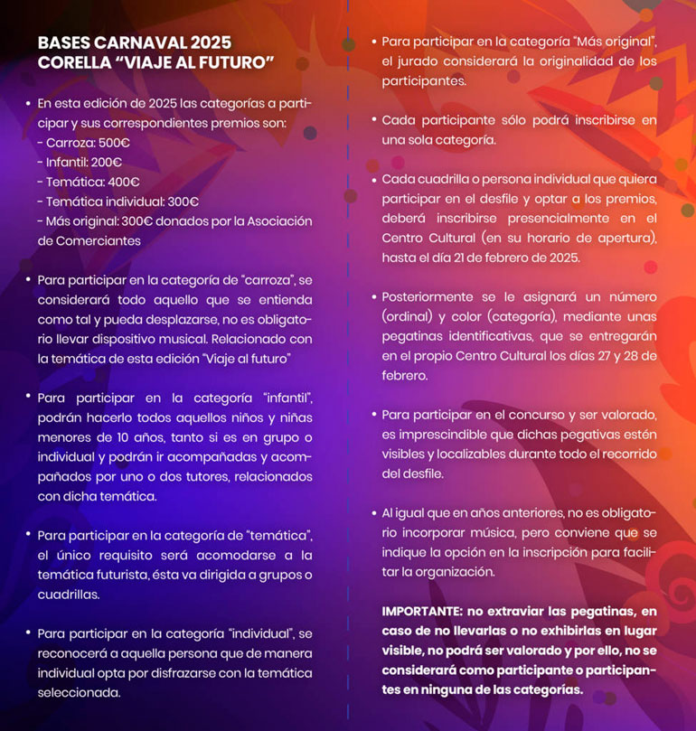 Carnaval 2025 en Corella bases