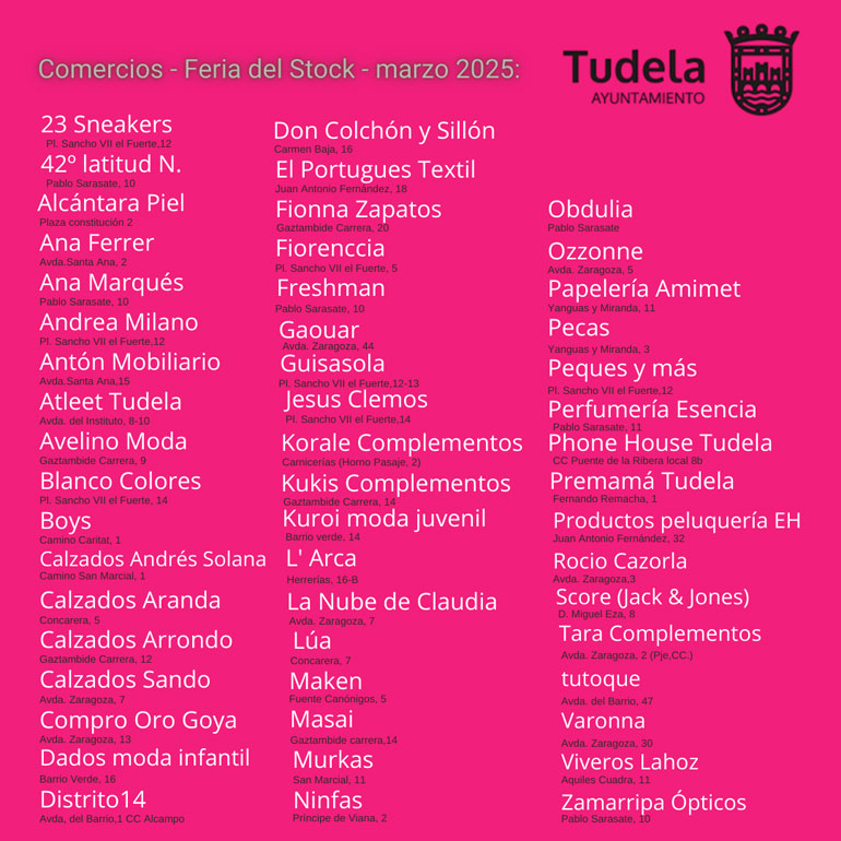 Feria Stock Marzo 2025 en Tudela (participantes)