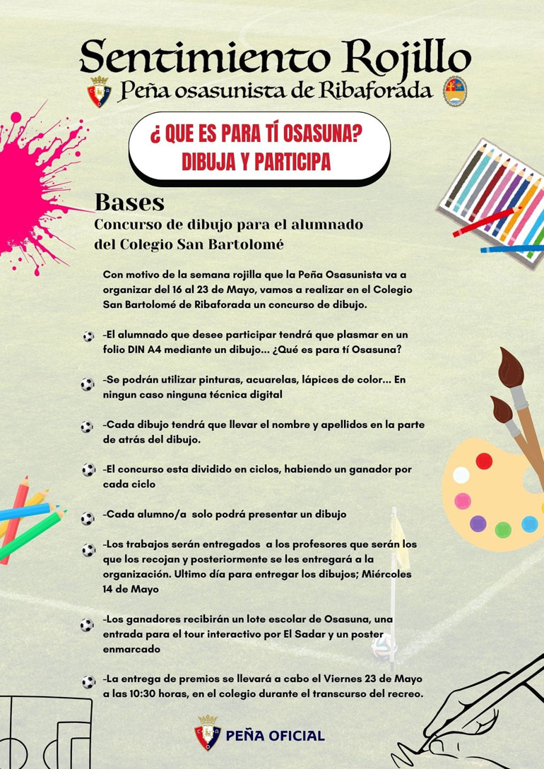20º Aniversario de la Peña Osasunista ‘Sentimiento Rojillo’ de Ribaforada bases concurso