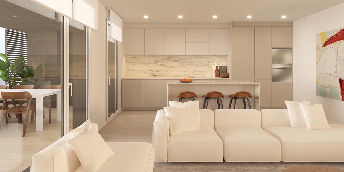 Cocina de diseño moderno y funcional, equipada con materiales de primera calidad y gran luminosidad natural