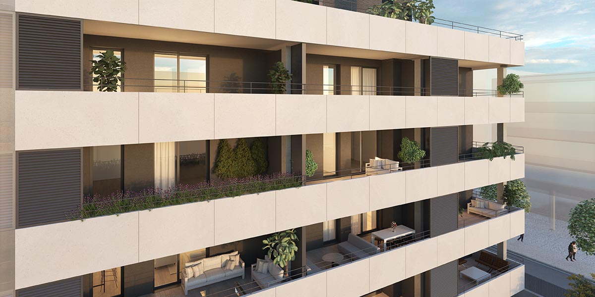 Terrazas privadas con excelentes vistas, ideal para disfrutar del sol y el aire libre en un entorno tranquilo y moderno