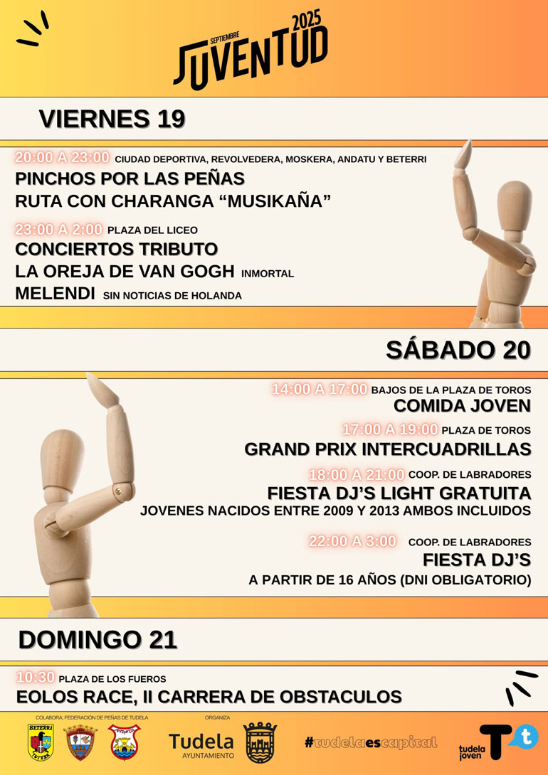 Programa de las Fiestas de la Juventud de Tudela 2025 programación
