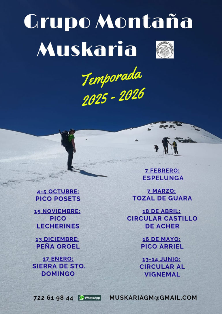 Salidas temporada 2025 2026 del Grupo de Montaña Muskaria de Tudela
