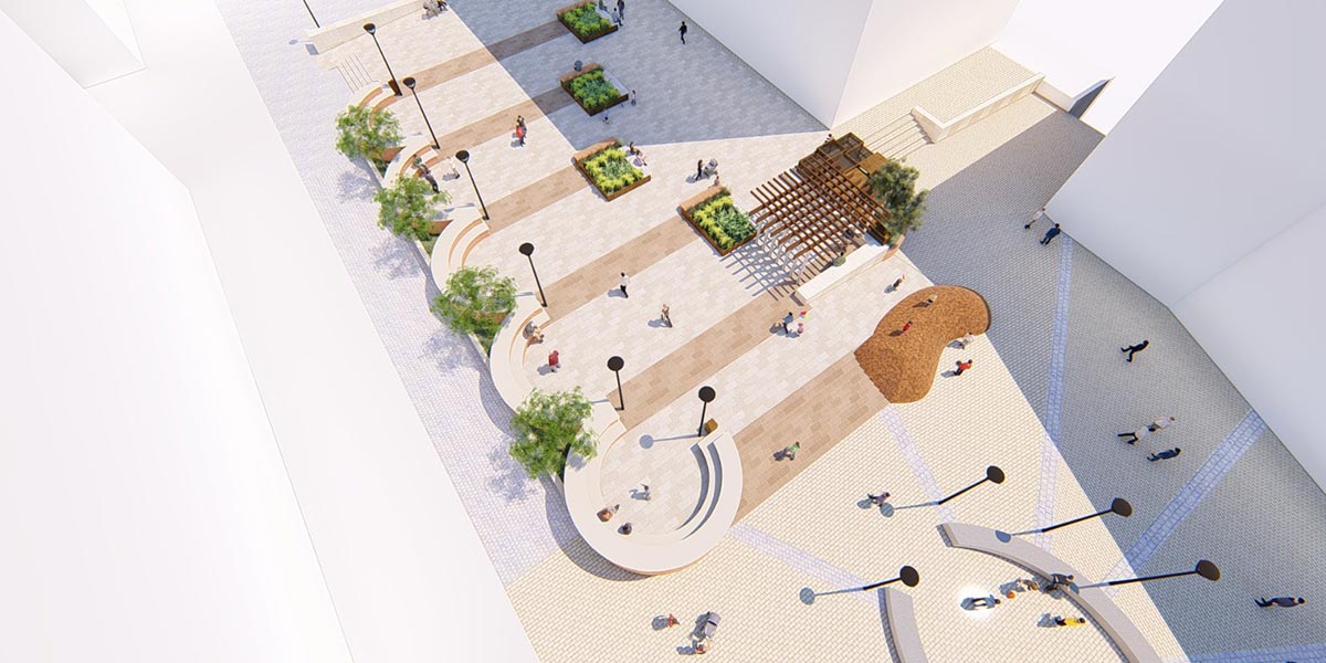 Así quedará la plaza Sancho el Fuerte de Tudela tras las obras de accesibilidad 2