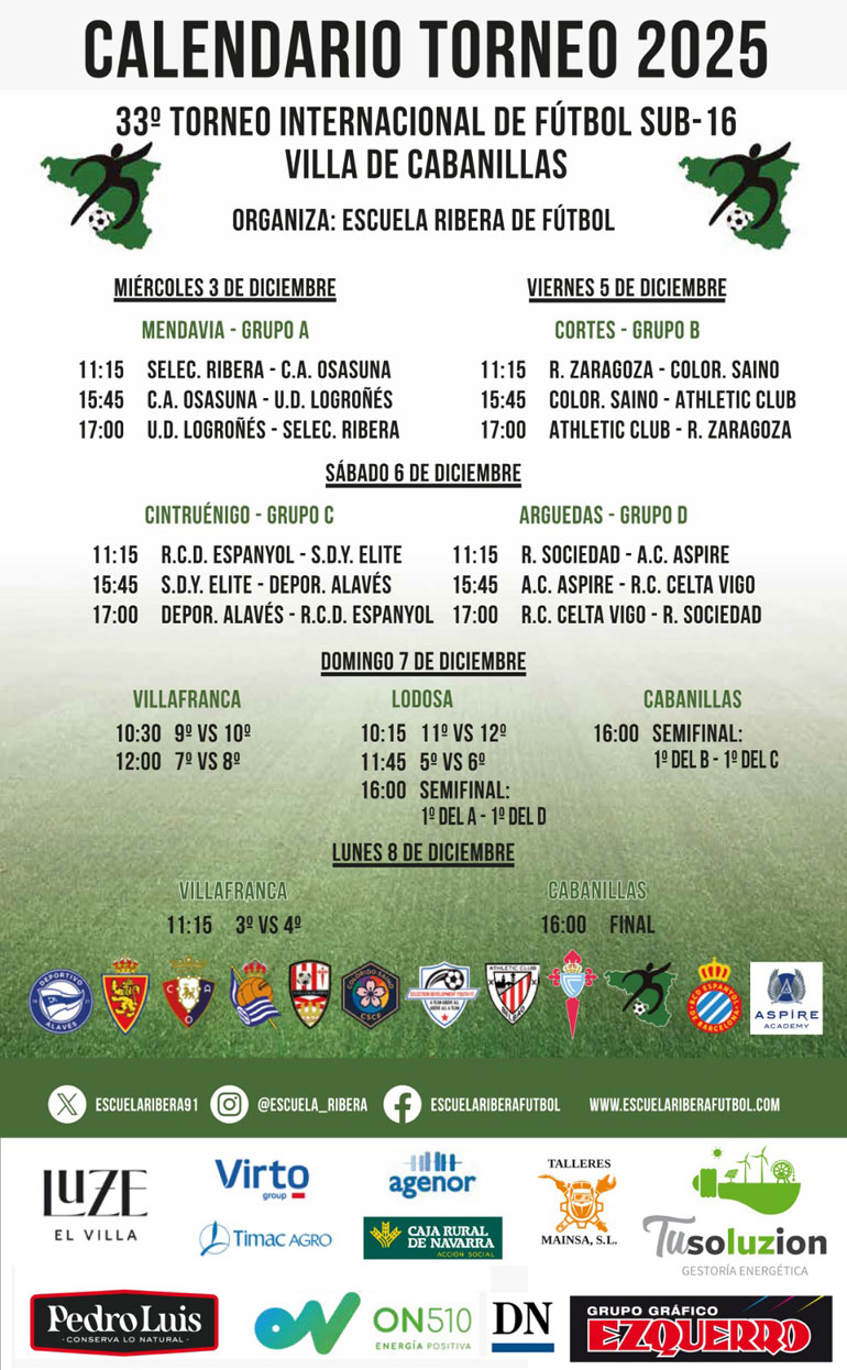 XXXIII Torneo internacional de fútbol sub 16 Villa de Cabanillas 2025