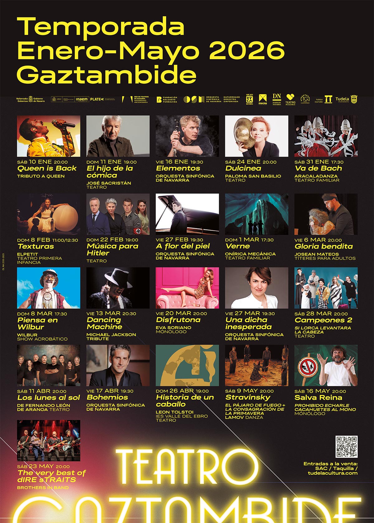 Temporada enero-mayo 2026 del Teatro Gaztambide de Tudela