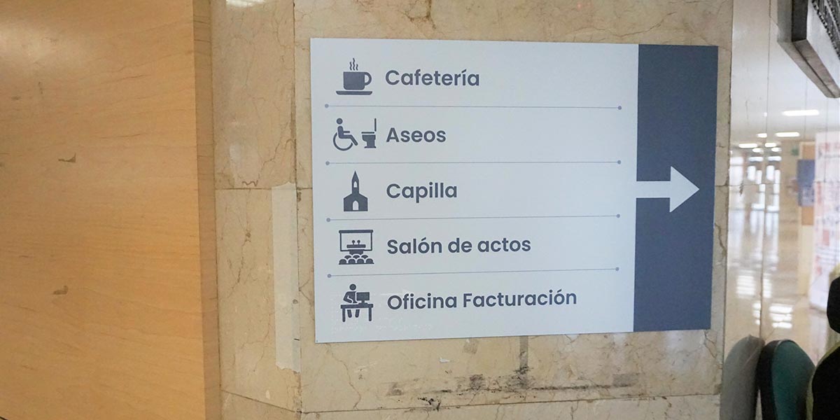 Ejemplo de señalética en planta 0