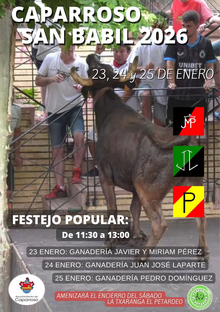 Programa de las Fiestas de San Babil en Caparroso 2026 festejos populares