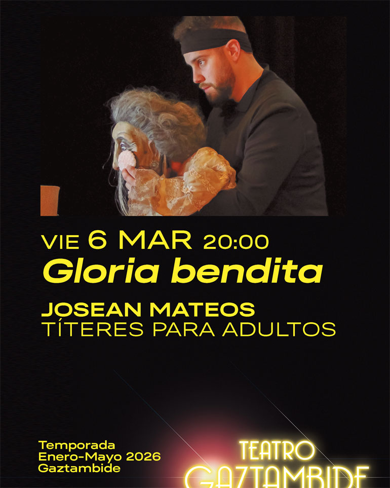 Títeres para adultos en Tudela ‘Gloria bendita’ con Josean Mateos