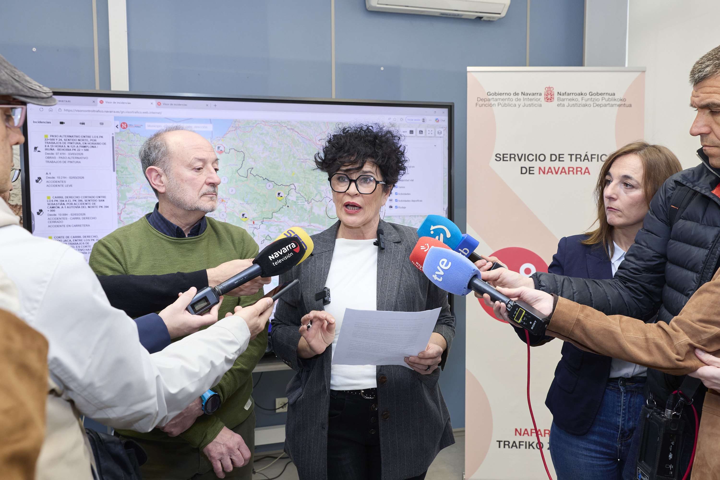 Jurio presenta una nueva herramienta para conocer las incidencias en las carreteras navarras.