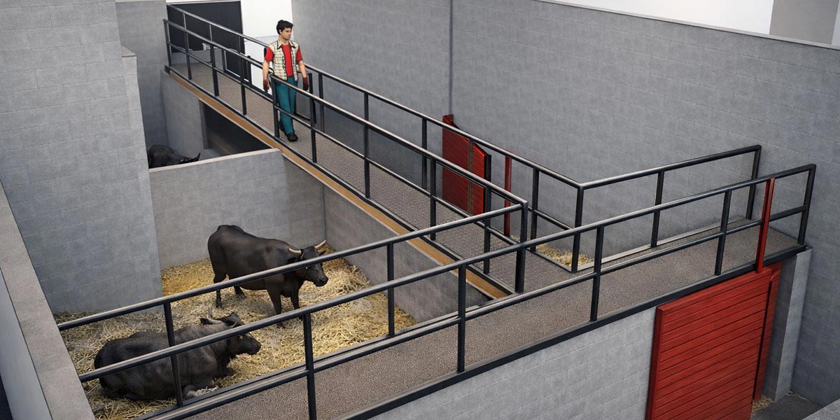 Render del nuevo corral fijo para vaquillas en Fustiñana