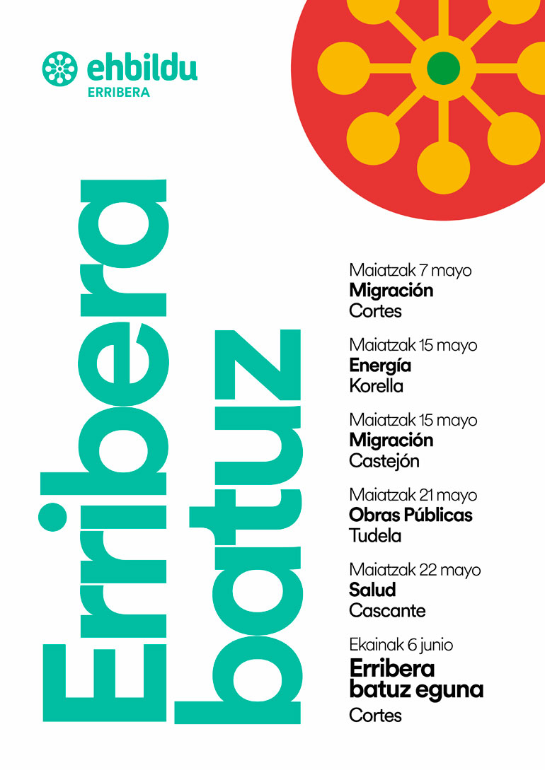 Cartel ciclo de charlas de EH Bildu Erribera para el mes de mayo