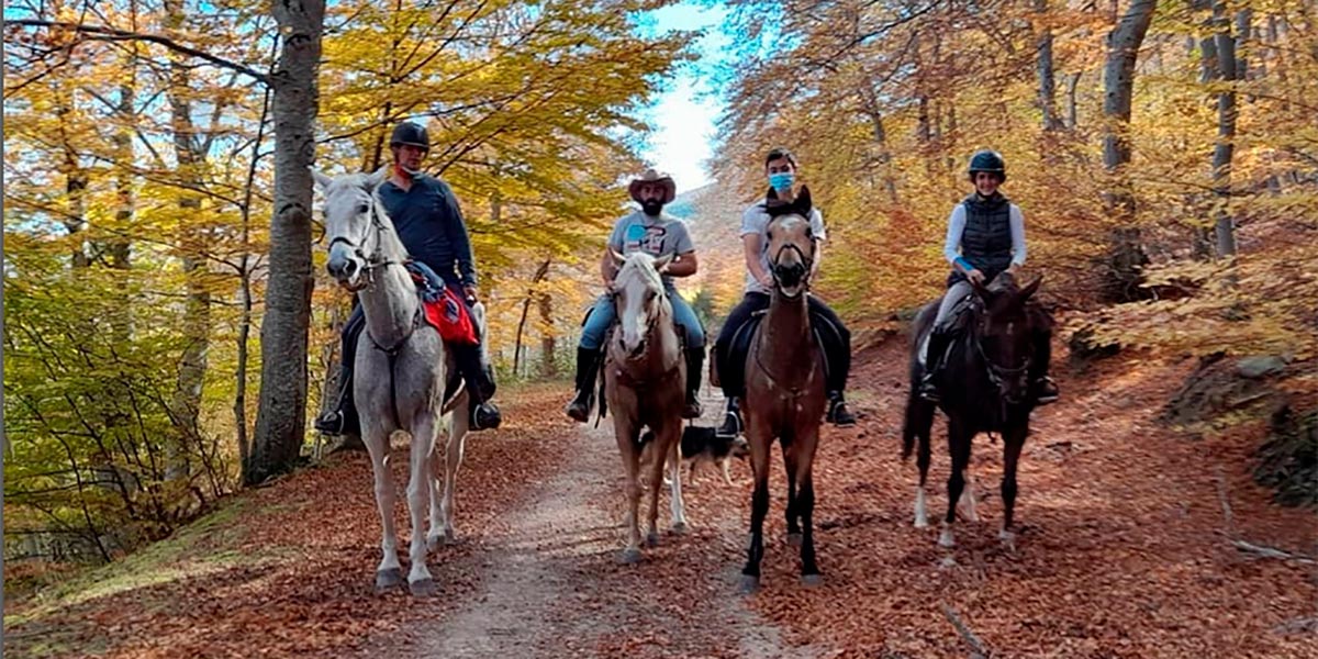 Los niños disfrutan de paseos a caballo en el entorno natural del Centro de Naturaleza Santa Cruz