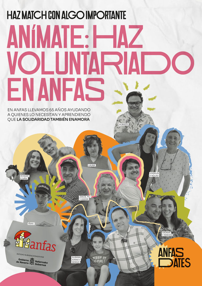 Cartel de la campaña 'Haz match con algo importante. Haz voluntariado en ANFAS'